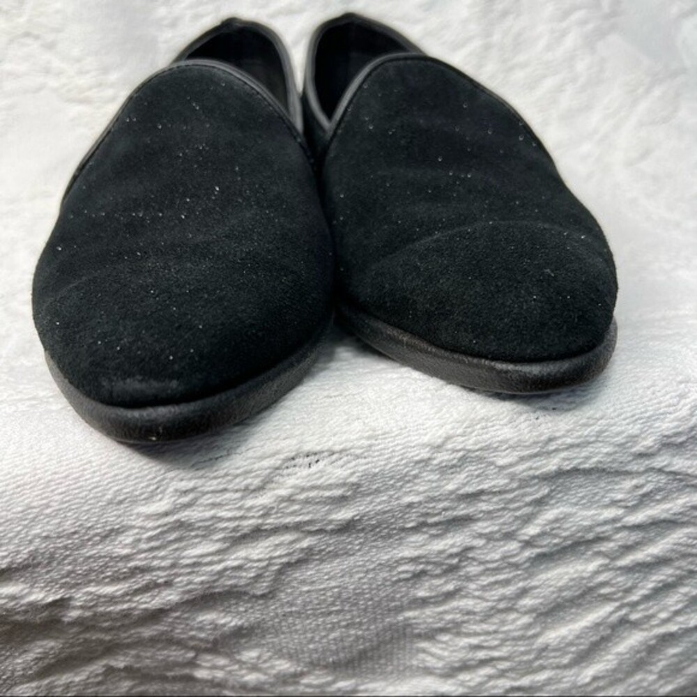 The Flexx Flats Black Suede Leather Glitter Loafer Women's Size 6.5 - Picture 5 of 9